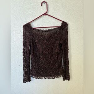 Chic Lace Blouse in Rich Brown